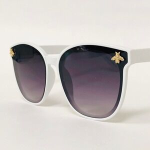 Sunglasses White Frame Black Lens Retro Vintage Faashion Style Luxury Lentes New